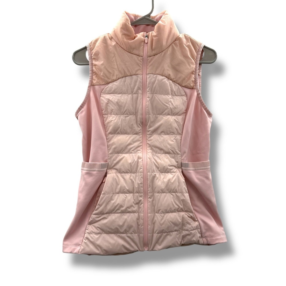 Lululemon Down For It All Vest Womens 10 Misty Rose Puffer Running Down Fill